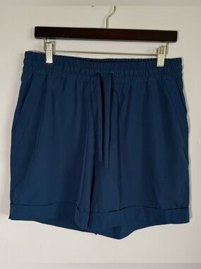 Mondetta Women’s Navy Blue Athletic High Rise Shorts Pockets Pull On M